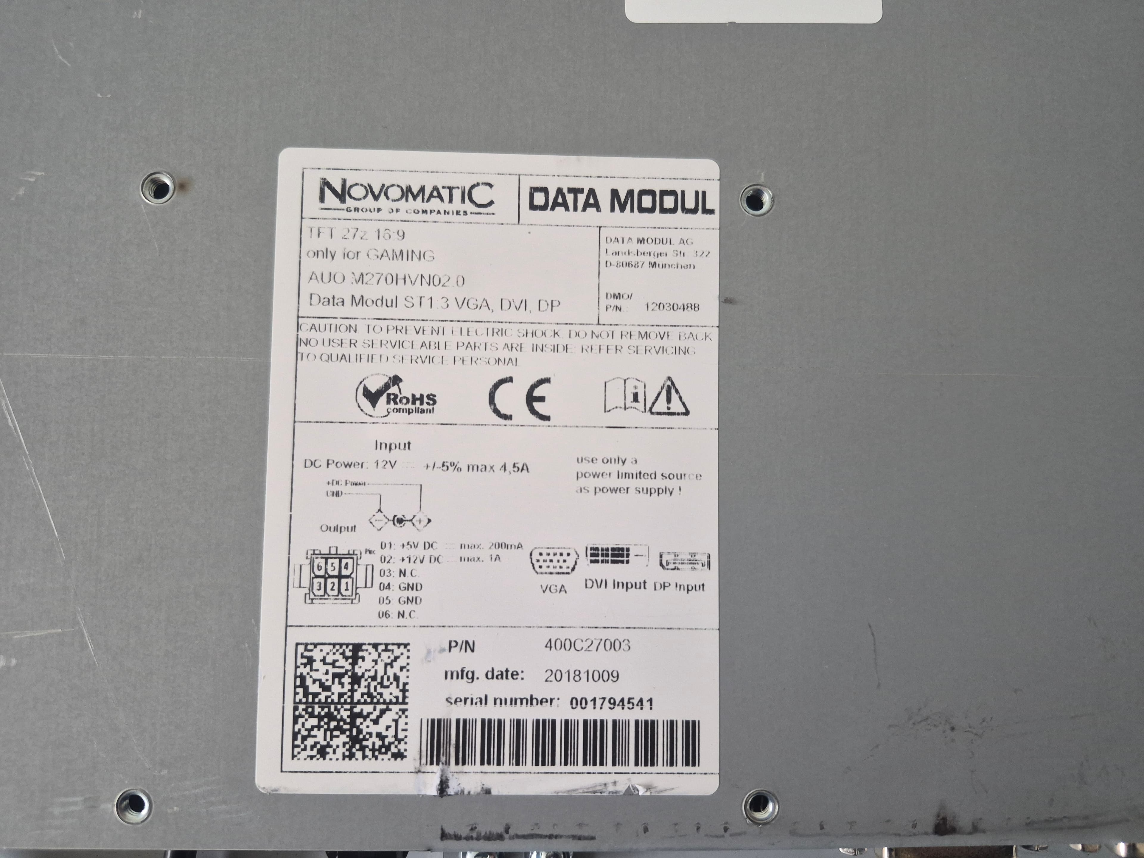 Monitor 27" 16:9 Datamodul ST1.3 CoverGlass (PGlass) - slika 3