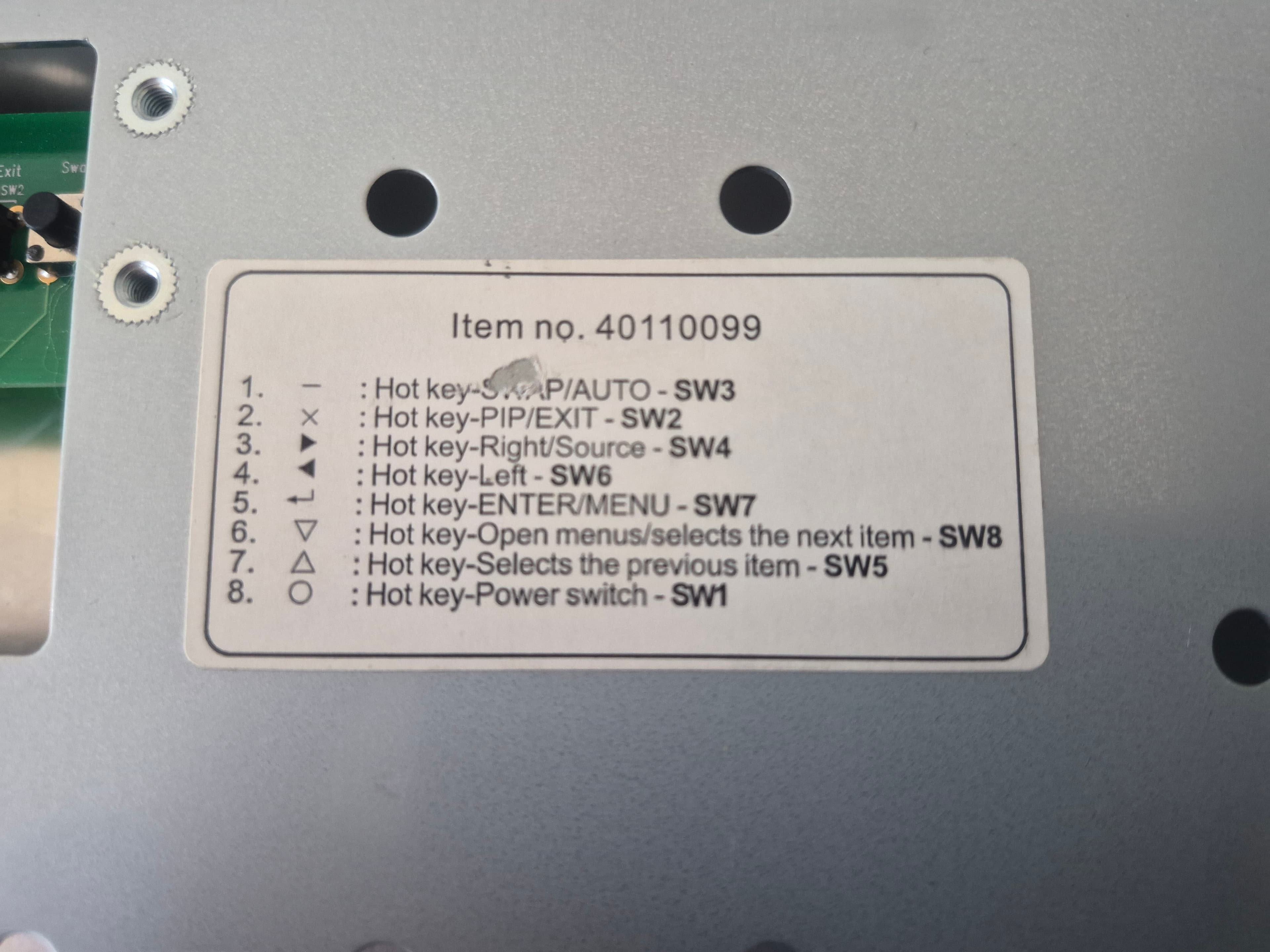 Monitor 24" 16:10 Open Frame G2A OSD - slika 4